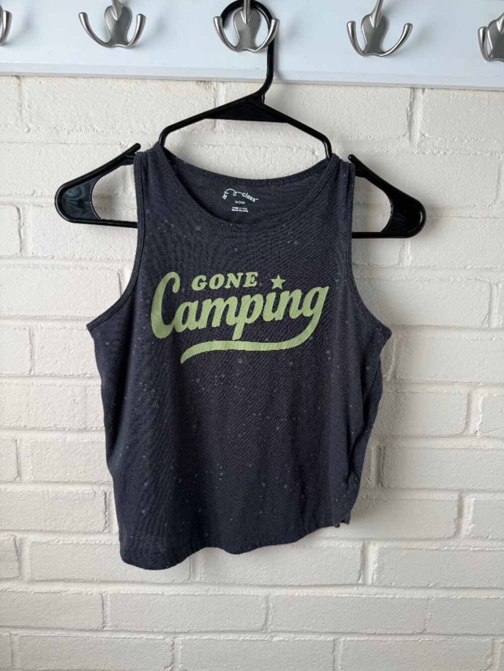art class | Gone Camping Girls Tank | Gray Glow in the Dark | Medium 7/8